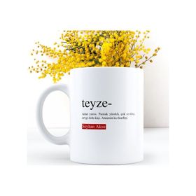 Kişiye Özel Teyze Beyaz Kupa Bardak