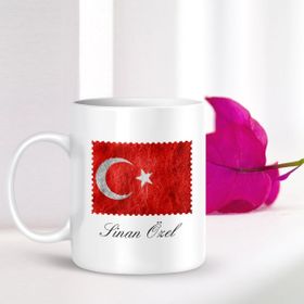 Kişiye Özel Türk Bayraklı Beyaz 006 Kupa Bardak
