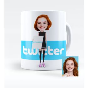 Kişiye Özel Twitter-1 Beyaz Kupa Bardak