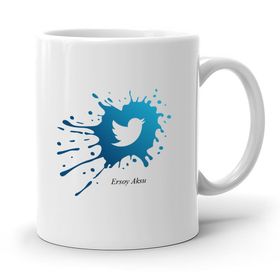 Kişiye Özel Twitter-1 Beyaz Kupa Bardak