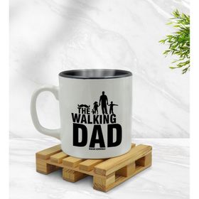 Kişiye Özel Walking Dad Tasarımlı İçi Siyah Renkli Model 2 Kupa