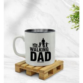 Kişiye Özel Walking Dad Tasarımlı İçi Siyah Renkli Model 2 Kupa