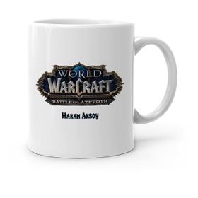 Kişiye Özel World of Warcraft Battle of Azeroth-1 Beyaz Kupa Bardak