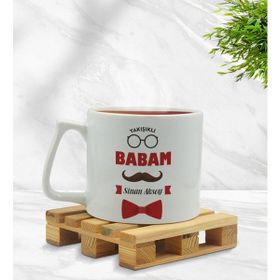 Kişiye Özel Yakışıklı Babam Tasarımlı Middle Beyaz Model 1 Kupa