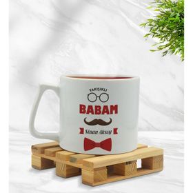 Kişiye Özel Yakışıklı Babam Tasarımlı Middle Beyaz Model 1 Kupa