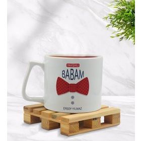 Kişiye Özel Yakışıklı Babam Tasarımlı Middle Beyaz Model 2 Kupa