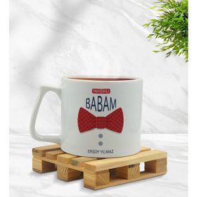 Kişiye Özel Yakışıklı Babam Tasarımlı Middle Beyaz Model 2 Kupa