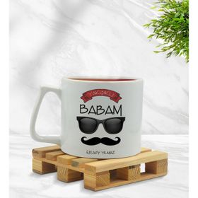 Kişiye Özel Yakışıklı Babam Tasarımlı Middle Beyaz Model 3 Kupa