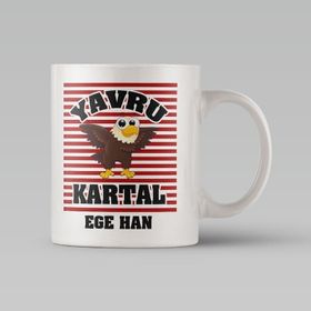 Kişiye Özel Yavru Kartal Tasarımlı Beyaz 1 Kupa Bardak