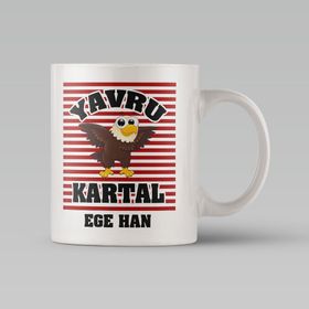 Kişiye Özel Yavru Kartal Tasarımlı Beyaz 1 Kupa Bardak