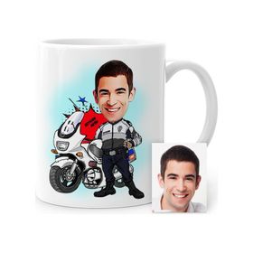 Kişiye Özel Yunus Polis Karikatür Beyaz 1 Kupa Bardak