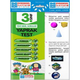 Kitap 3. Sınıf Tüm Dersler Yaprak Testler Yeni-Evrensel İletişim Yayınları