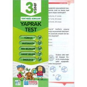Kitap 3. Sınıf Tüm Dersler Yaprak Testler Yeni-Evrensel İletişim Yayınları