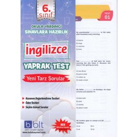 Kitap 6.Sınıf İngilizce Yaprak Test Yeni-Bulut Eğitim ve Kültür Yayınları