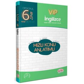 Kitap 6. Sınıf VIP İngilizce Hızlı Konu Anlatımlı YenEditör Yayınları