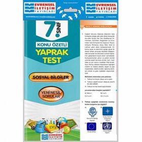 Kitap 7.Sınıf Sosyal Bilgiler Konu Özetli Yaprak Test Yeni-Evrensel İletişim Yayınları