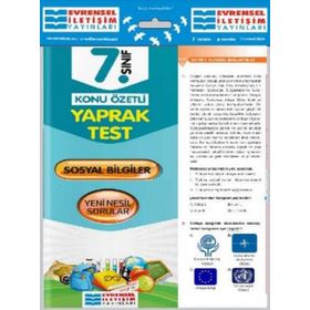 Kitap 7.Sınıf Sosyal Bilgiler Konu Özetli Yaprak Test Yeni-Evrensel İletişim Yayınları