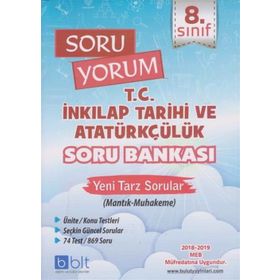 Kitap 8. Sınıf Soru Yorum T.C. İnkılap Tarihi Ve Atatürkçülük Soru Bankası-Bulut Eğitim ve Kültür Yayınları