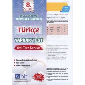 Kitap 8.Sınıf Türkçe Yaprak Test-Bulut Eğitim ve Kültür Yayınları