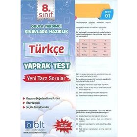 Kitap 8.Sınıf Türkçe Yaprak Test-Bulut Eğitim ve Kültür Yayınları