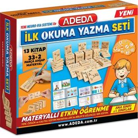 Kitap Adeda Yayıncılık İlk Okuma Yazma Seti 10 Kitap ve 30 Parça Ahşap