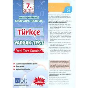 Kitap Bulut 7. Sınıf Türkçe Yaprak Test Yeni-Bulut Eğitim ve Kültür Yayınları