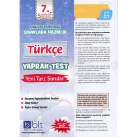 Kitap Bulut 7. Sınıf Türkçe Yaprak Test Yeni-Bulut Eğitim ve Kültür Yayınları