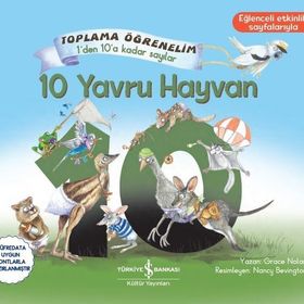 Kitap İş Bankası Kültür Yayınları 10 Yavru Hayvan Toplama Öğrenelim 1'den 10'a Kadar Sayılar