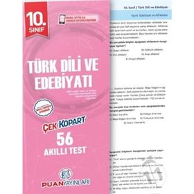 Kitap Puan Yayınları 10. Sınıf Türk Dili ve Edebiyatı Yaprak Test
