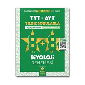 Kitap Yıldız Sorular TYT AYT Biyoloji 8+8 Deneme
