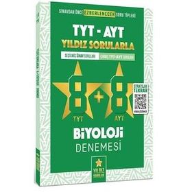 Kitap Yıldız Sorular TYT AYT Biyoloji 8+8 Deneme