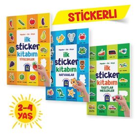 Kitap Yükselen Zeka Yapıştır Çiz Boya 2-4 Yaş İlk Sticker Kitabım