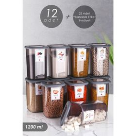 Kitchen Life 12 Adet 1200 ml Süper Set Büyük Boy Erzak Saklama Kabı Seti