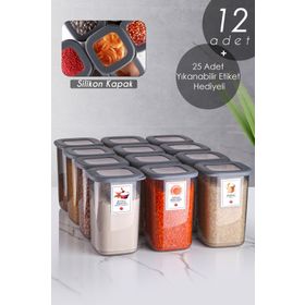 Kitchen Life 12 Adet 1200 ml Süper Set Büyük Boy Erzak Saklama Kabı Seti