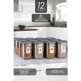 Kitchen Life 12 Adet 1200 ml Süper Set Büyük Boy Erzak Saklama Kabı Seti