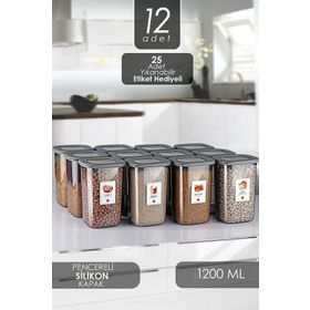 Kitchen Life 12 Adet 1200 ml Süper Set Büyük Boy Erzak Saklama Kabı Seti