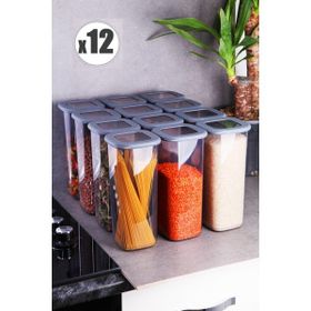 Kitchen Life 12 Adet 1750 ml Süper Set Jumbo Boy Erzak Saklama Kabı Seti