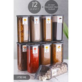 Kitchen Life 12 Adet 1750 ml Süper Set Jumbo Boy Erzak Saklama Kabı Seti