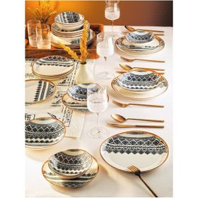 Kitchen Life Modern Ethnic 24 Parça 6 Kişilik Porselen Yemek Takımı