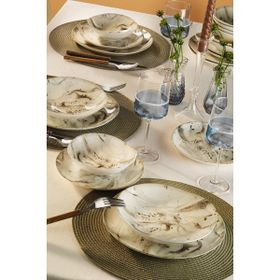 Kitchen Life Roden Mystic Marble 24 Parça 6 Kişilik Porselen Yemek Takımı