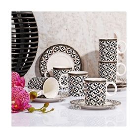 Kitchen World BHR-11 Porselen 6'lı Kahve Fincan Takımı