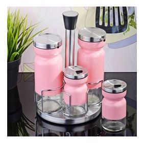 Kitchen World DK-092 Metal Döner Standlı Çelik Kaplama Yağlık Sirkelik Takımı