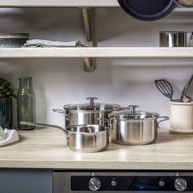 KitchenAid CC005088-001 Çelik 20 - 24 cm Tencere ve 16 cm Sosluk Seti