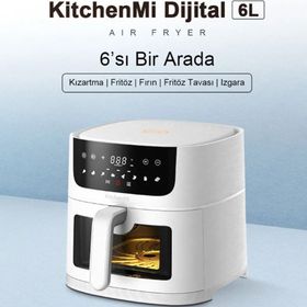 KitchenMi Airfryer 6 lt Beyaz Fritöz