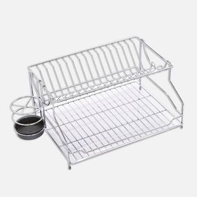 Kitchenox 21x32x54 cm Metal Kaşıklıklı Dikdörtgen 2 Katlı Bulaşıklık