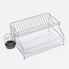 Kitchenox 21x32x54 cm Metal Kaşıklıklı Dikdörtgen 2 Katlı Bulaşıklık