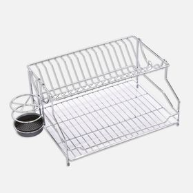 Kitchenox 21x32x54 cm Metal Kaşıklıklı Dikdörtgen 2 Katlı Bulaşıklık