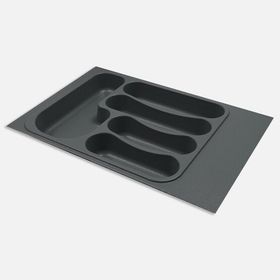 Kitchenox 33x49 cm Gri ABS Plastik 5 Bölmeli Çekmece İçi Kaşıklık