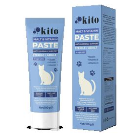 Kito 100 gr Kısır Veya Yetişkin Kedilerde Tüy Yumağı Önleyen Bağışıklığı Destekleyen Malt ve Vitamin Macunu
