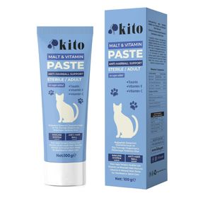 Kito 100 gr Kısır Veya Yetişkin Kedilerde Tüy Yumağı Önleyen Bağışıklığı Destekleyen Malt ve Vitamin Macunu
